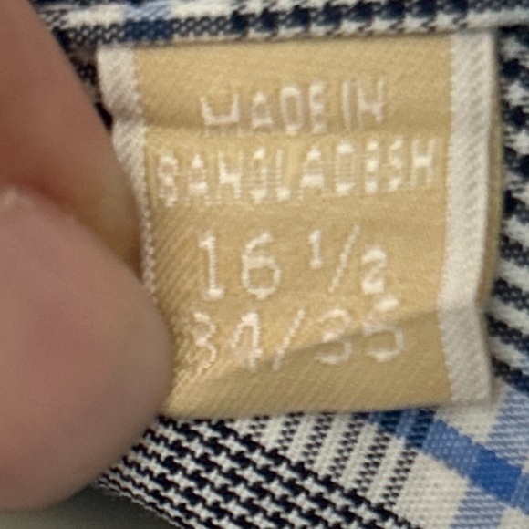 Michael Kors no-iron cotton button down in royal blue, black and white pattern - Picture 6 of 6